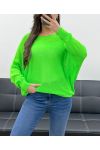 MAGLIONE RETRO FIOCCHI NASTRO PE0122 VERDE FLUO