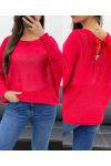 MAGLIONE DIETRO FIOCCHI NASTRO PE0122 ROSSO