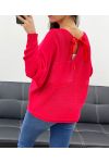 PULL DOS NOEUDS RUBAN PE0122 ROUGE