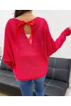 SWEATER BACK BOWS RIBBON PE0122 RED