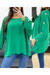 OVERSIZED BUTTON TOP PE0251 EMERALD