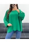 OVERSIZED BUTTON TOP PE0251 EMERALD