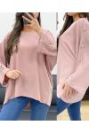 OVERSIZED TOP MET KNOPEN PE0251 ROZE