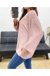 OVERSIZED TOP MET KNOPEN PE0251 ROZE