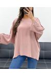 OVERSIZED TOP WITH BUTTONS PE0251 PINK