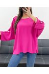 OVERSIZED TOP MET KNOPEN PE0251 FUSHIA