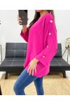 OVERSIZED TOP MET KNOPEN PE0251 FUSHIA