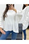 OVERSIZED TOP WITH BUTTONS PE0251 WHITE