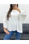 OVERSIZED TOP WITH BUTTONS PE0251 WHITE