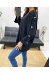 TOP OVERSIZE CON BOTONES PE0251 NEGRO