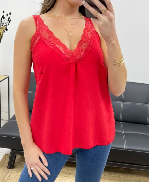 LACE TOP PE0272 RED