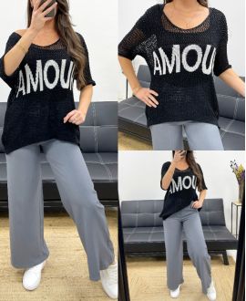 LOVE KNITTED SWEATER LUREX PE0166 BLACK