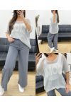 LOVE KNITTED SWEATER LUREX PE0166 GREY