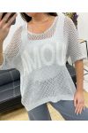 LOVE KNITTED SWEATER LUREX PE0166 GREY