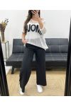 LOVE SWETER Z DZIANINY LUREX PE0166 BIAŁY