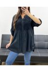 COTTON EMBROIDERY TUNIC PE0371 BLACK