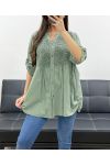 COTTON EMBROIDERY TUNIC PE0371 KHAKI