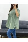 COTTON EMBROIDERY TUNIC PE0371 KHAKI