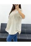 COTTON EMBROIDERY TUNIC PE0371 BEIGE