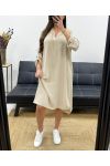 LOOSE TUNIC DRESS PE0216 BEIGE