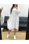 LOOSE TUNIC DRESS PE0216 WHITE