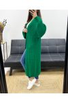 2-POCKET LONG KNIT VEST PE0032 EMERALD