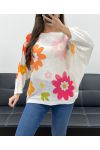 PULLOVER MIT BLUMENPRINT PE0023 ORANGE