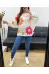 FLORAL PRINT SWEATER PE0023 ORANGE