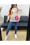 FLORAL PRINT SWEATER PE0023 ORANGE