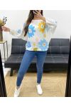 FLORAL PRINT SWEATER PE0023 BLUE