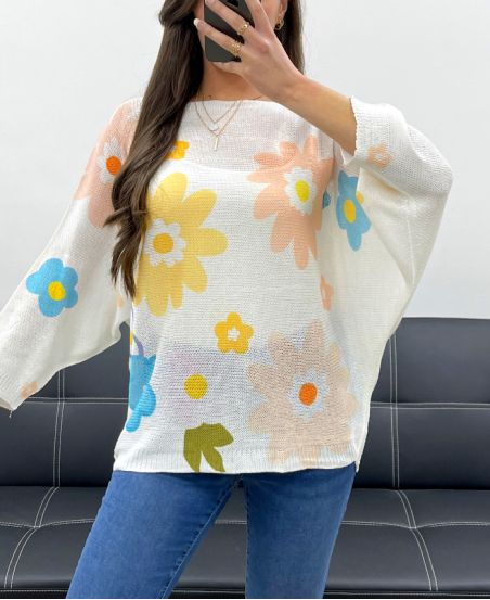 FLORAL PRINT SWEATER PE0023 YELLOW