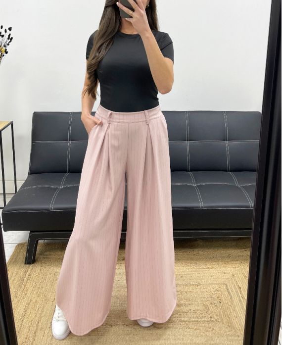 4-PACK STRIPED PLEATED TROUSERS M-L-XL-XXL PE0140 PINK