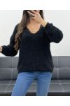 SOFT V-NECK SWEATER PE0065 BLACK