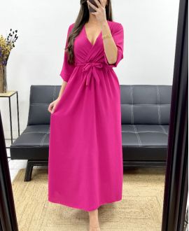 PE0859 FUSHIA MAXI DRESS