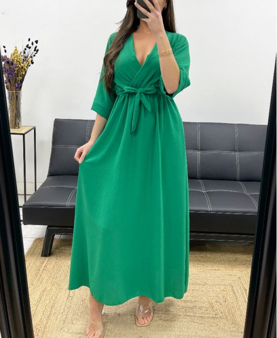 LONG DRESS PE0859 EMERALD