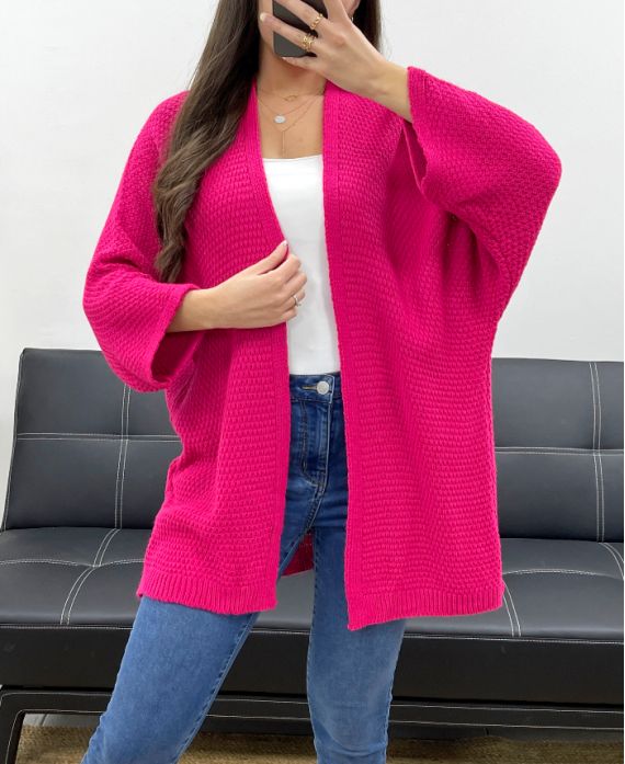 GILET MAILLE PE0058 FUSHIA