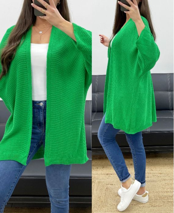 PE0058 GILET IN MAGLIA VERDE