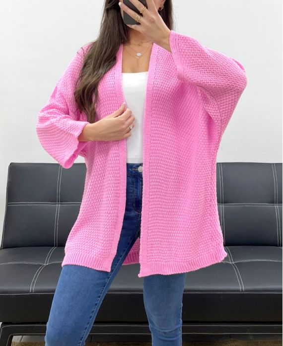 PE0058 GILET IN MAGLIA ROSA