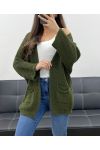 2-POCKET VEST WITH 3/4 SLEEVES AH250640 GREEN