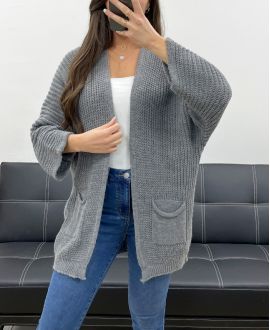 2-POCKET VEST WITH 3/4 SLEEVES AH250640 GREY