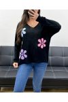 FLOWERS PE0049 PULLOVER BLACK