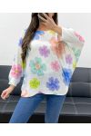 PULL IMPRIME FLEURS PE0028 LILA