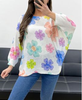 MAGLIONE STAMPA FLOREALE PE0028 LILA