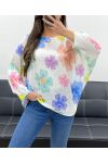 PULL IMPRIME FLEURS PE0028 LILA