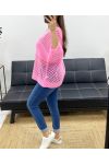 PE1018 TOP IN MAGLIA TRAFORATA ROSA