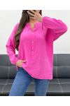 PLUS SIZE COTTON TUNIC PE0103 FUSHIA