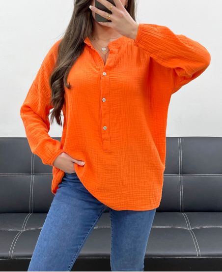 TÚNICA TALLA GRANDE ALGODÓN PE0103 NARANJA