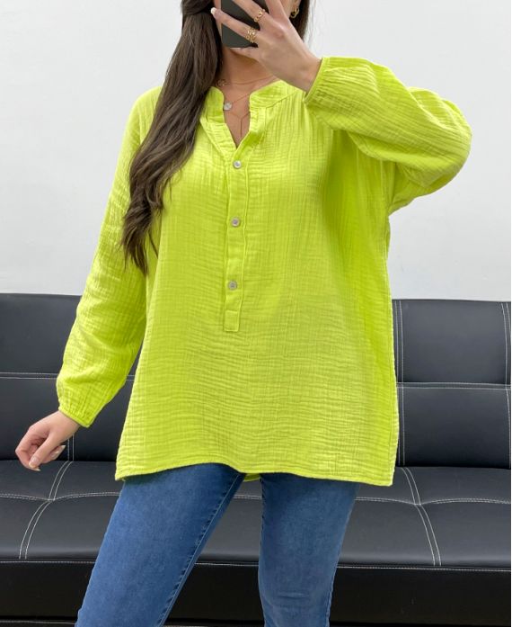 PLUS SIZE TUNIKA BAUMWOLLE PE0103 LIMETTENGRÜN