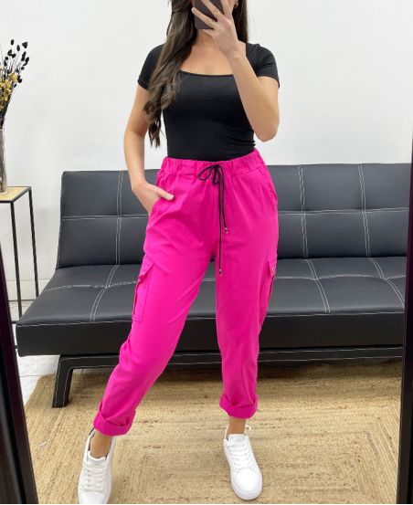 PE1034 FUSHIA CARGO PANTS