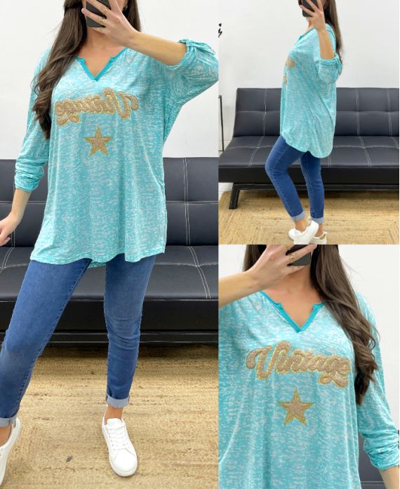 CAMISETA VINTAGE TALLA GRANDE PE0084 LAGOON